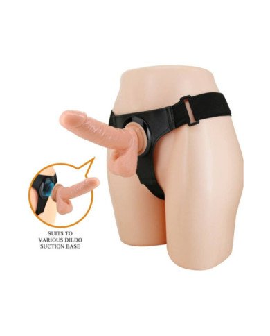 PRETTY LOVE - HARNAIS SLIPS HARNAIS UNIVERSEL AVEC GODE TOM 20 CM NATUREL