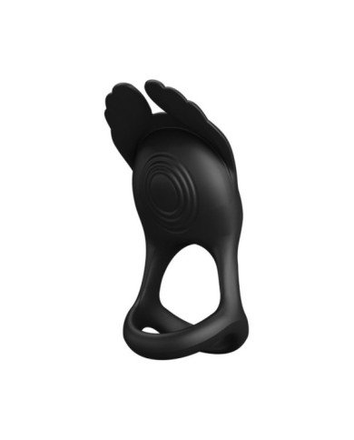PRETTY LOVE - SILAS ANNEAU PÉNIS VIBRANT 7 VIBRATIONS SILICONE NOIR