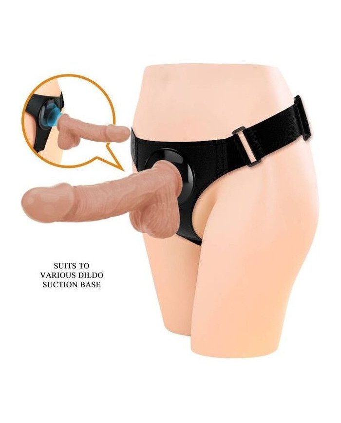 PRETTY LOVE - SLIP HARNAIS HARNAIS UNIVERSEL AVEC GODE JERRY 21,8 CM NATUREL