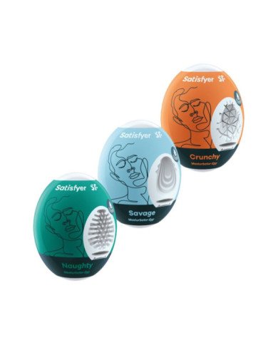 SATISFYER - 3 OEUFS MASTURBATEURS NAUGHTY, SAVAGE & CRUNCHY