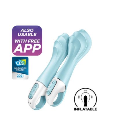 SATISFYER - AIR PUMP VIBRATOR 5+ APP GONFLABLE G-SPOT VIBRATOR BLEU