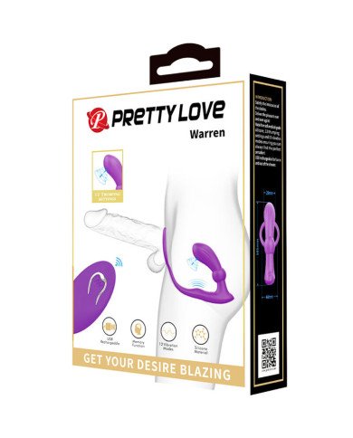 PRETTY LOVE - ANNEAU ANAL ET VIBRATEUR WARREN VIOLET
