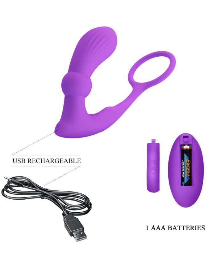 PRETTY LOVE - ANNEAU ANAL ET VIBRATEUR WARREN VIOLET