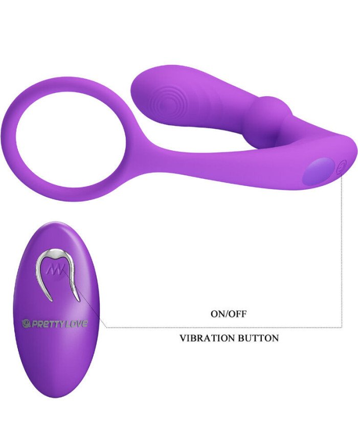 PRETTY LOVE - ANNEAU ANAL ET VIBRATEUR WARREN VIOLET