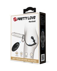 PRETTY LOVE - ANNEAU PÉNIS MARSHALL AVEC PLUG ANAL VIBRANT AVEC TÉLÉCOMMANDE