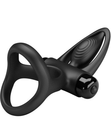 PRETTY LOVE - ANNEAU VIBRANT 10 VIBRATIONS SILICONE NOIR