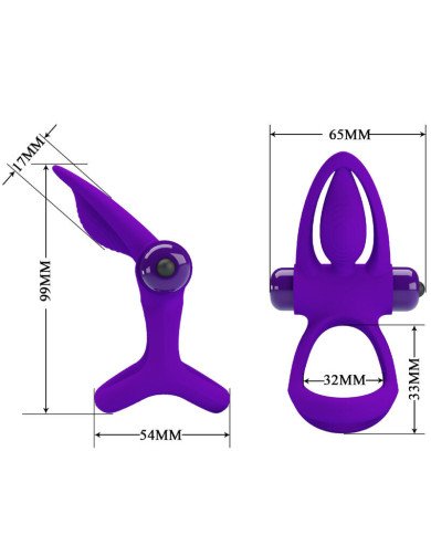 PRETTY LOVE - ANNEAU VIBRATEUR 10 VIBRATIONS SILICONE VIOLET