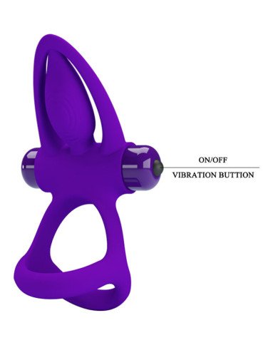 PRETTY LOVE - ANNEAU VIBRATEUR 10 VIBRATIONS SILICONE VIOLET