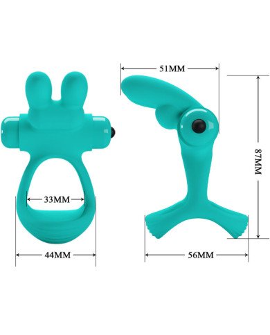 PRETTY LOVE - ANNEAU VIBRATEUR LAPIN VERT DANTE