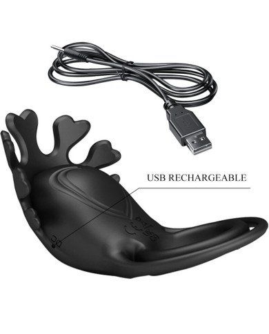 PRETTY LOVE - ANNEAU VIBRATEUR RUBEN 7 VIBRATIONS SILICONE NOIR