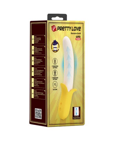PRETTY LOVE - BANANA GEEK SUPER POWER 7 VIBRATIONS UP&DOWN SILICONE NOIR