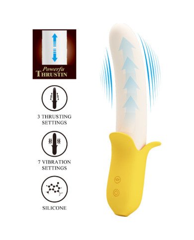 PRETTY LOVE - BANANA GEEK SUPER POWER 7 VIBRATIONS UP&DOWN SILICONE NOIR