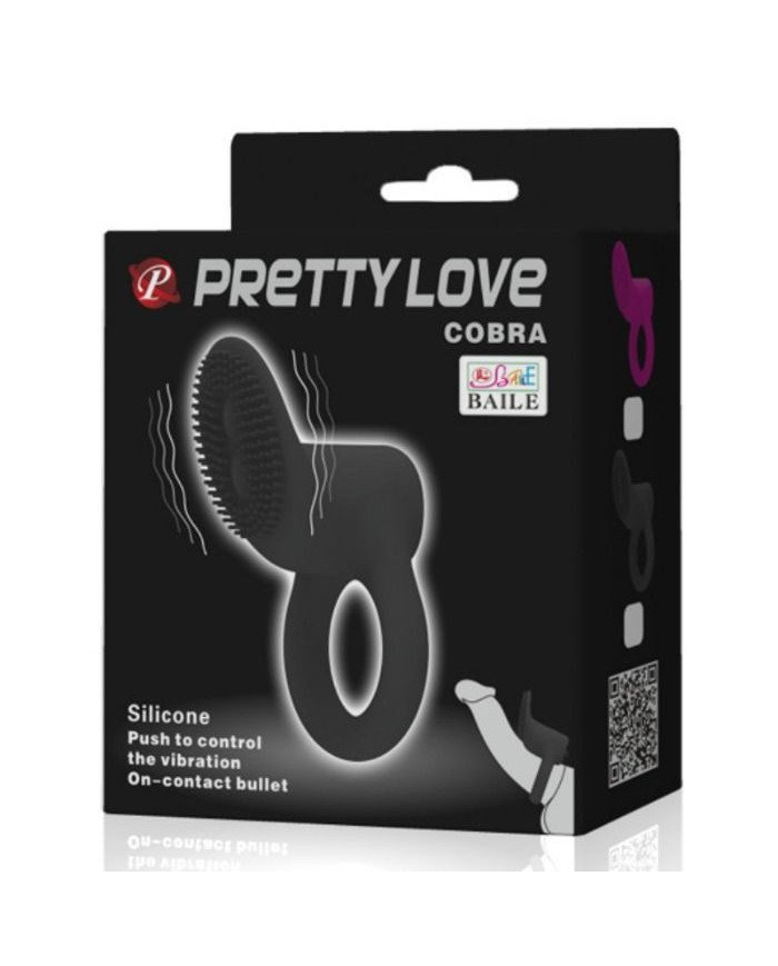 PRETTY LOVE - COBRA ANNEAU VIBRATEUR NOIR
