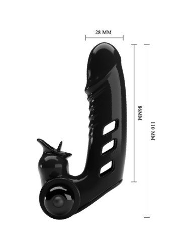 PRETTY LOVE - COUVERCLE DE DOIGT VIBRATEUR LAPIN NOIR VANCE