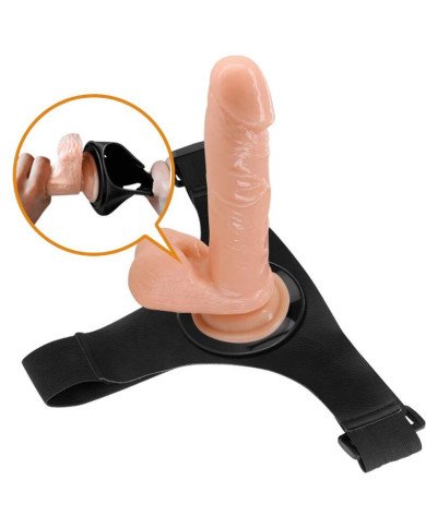 PRETTY LOVE - HARNAIS SLIPS HARNAIS UNIVERSEL AVEC GODE TOM 20 CM NATUREL