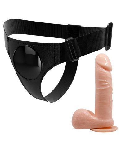 PRETTY LOVE - HARNAIS SLIPS HARNAIS UNIVERSEL AVEC GODE TOM 20 CM NATUREL