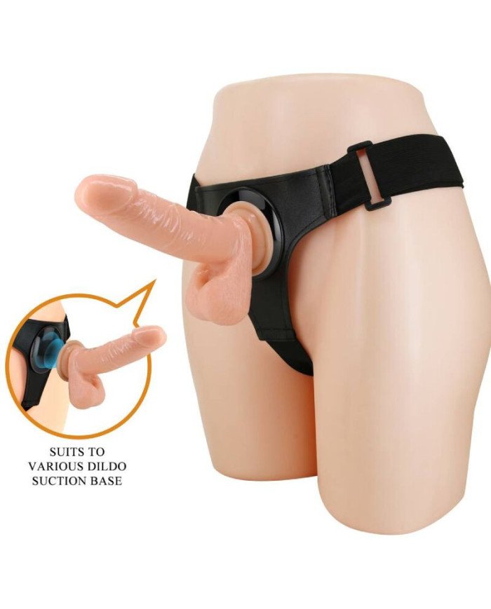 PRETTY LOVE - HARNAIS SLIPS HARNAIS UNIVERSEL AVEC GODE TOM 20 CM NATUREL