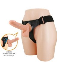 PRETTY LOVE - HARNAIS SLIPS HARNAIS UNIVERSEL AVEC GODE TOM 20 CM NATUREL