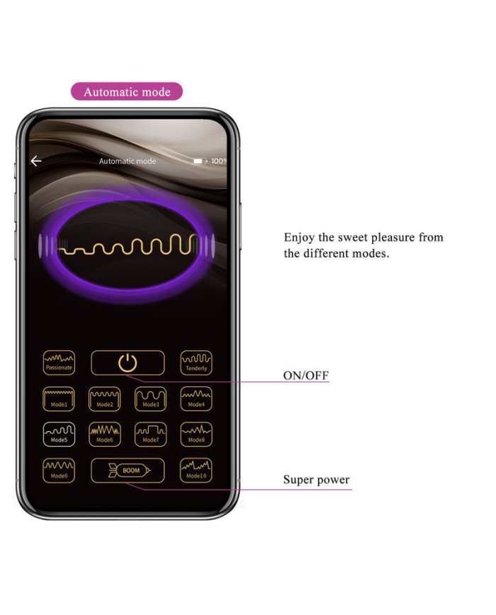 PRETTY LOVE - HECTOR ELECTROSHOCK VIBRATEUR PAR APP CONTROL VIOLET
