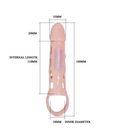 PRETTY LOVE - GAINE DE PÉNIS HARRISON AVEC VIBRATION ET SANGLE 13.5 CM