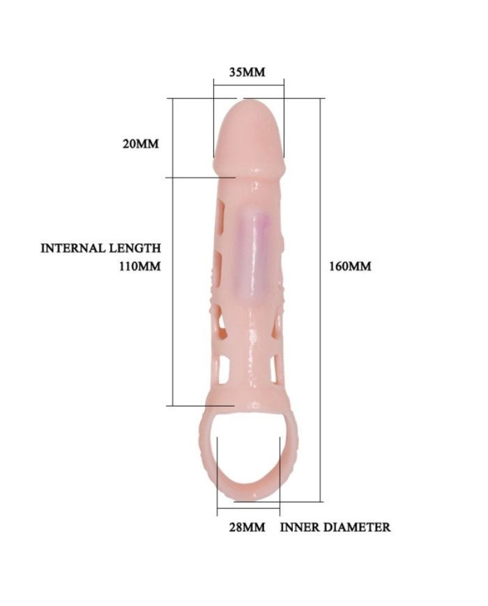 PRETTY LOVE - GAINE DE PÉNIS HARRISON AVEC VIBRATION ET SANGLE 13.5 CM