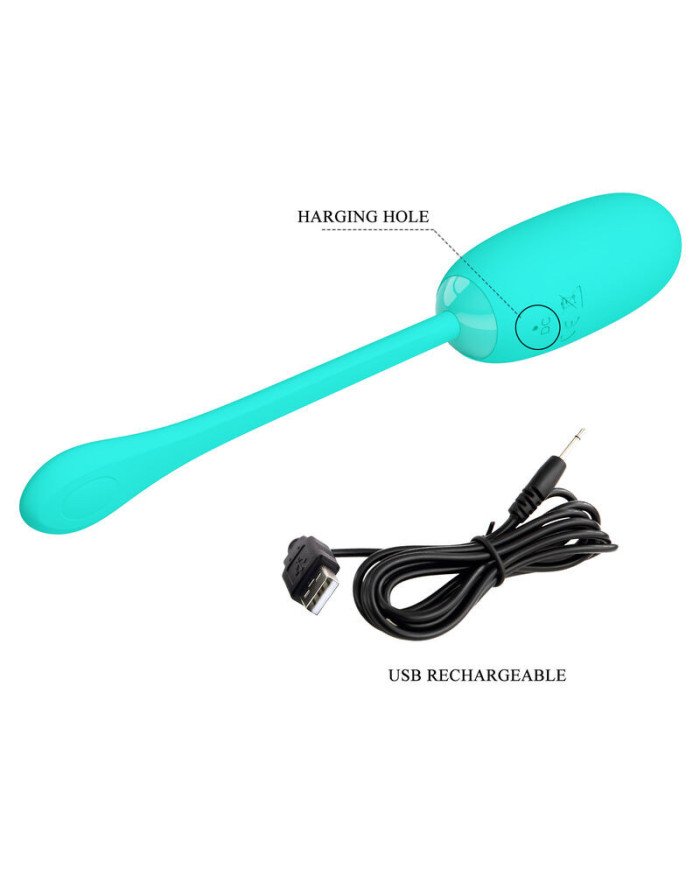 PRETTY LOVE - JULIUS OEUF VIBRANT IMPERMÉABLE-RECHARGEABLE AQUA VERT