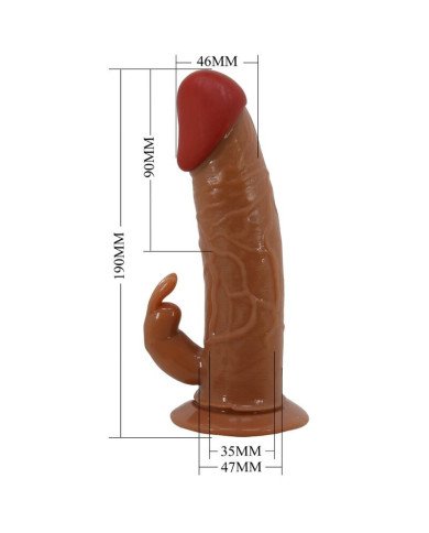 PRETTY LOVE - MARION HARNAIS SLIP UNIVERSEL AVEC DILDO VIBRANT 19 CM MARRON