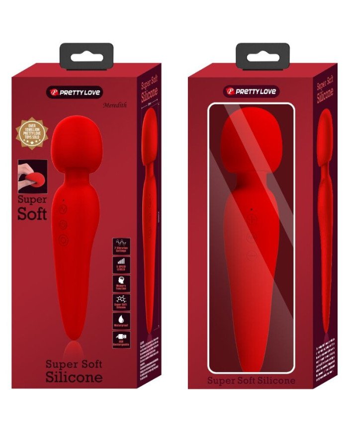PRETTY LOVE - MASSEUR MEREDITH 12 MODES DE VIBRATION ROUGE