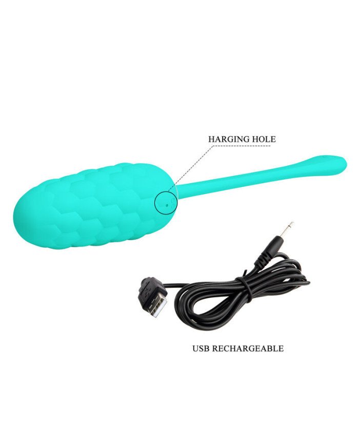 PRETTY LOVE - OEUF VIBRANT TEXTURE MARINE RECHARGEABLE AQUA GREEN