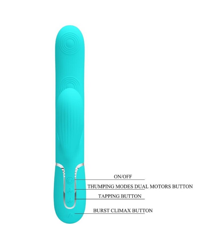 PRETTY LOVE - PERLITA VIBRATEUR MULTIFONCTION 3 EN 1 POINT G VERT AQUA