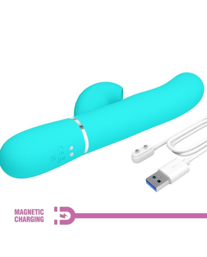 PRETTY LOVE - PERLITA VIBRATEUR MULTIFONCTION 3 EN 1 POINT G VERT AQUA