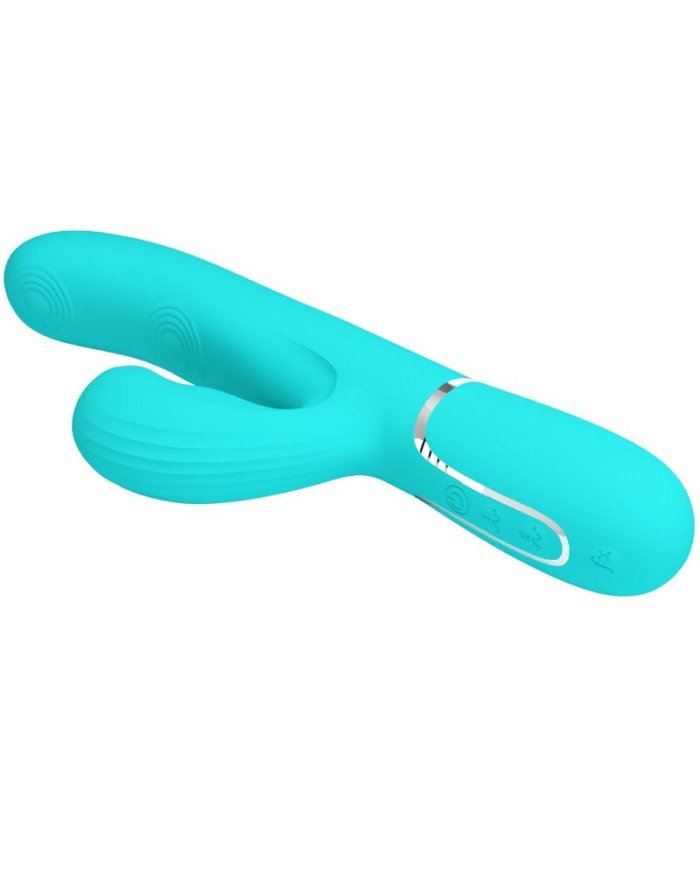 PRETTY LOVE - PERLITA VIBRATEUR MULTIFONCTION 3 EN 1 POINT G VERT AQUA