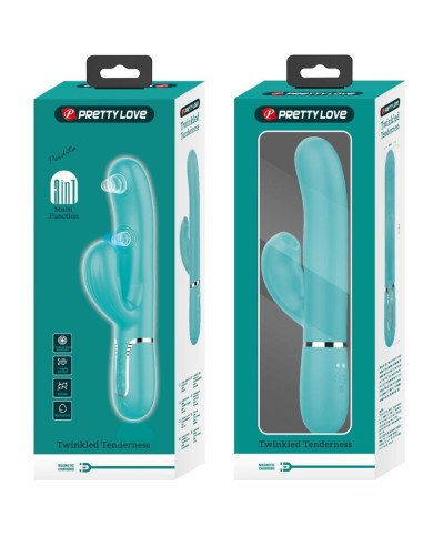 PRETTY LOVE - PERLITA VIBRATEUR MULTIFONCTION 3 EN 1 POINT G VERT AQUA