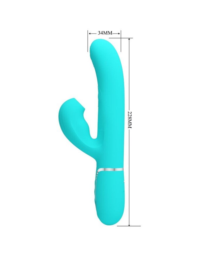 PRETTY LOVE - PERLITA VIBRATEUR MULTIFONCTION 3 EN 1 POINT G VERT AQUA