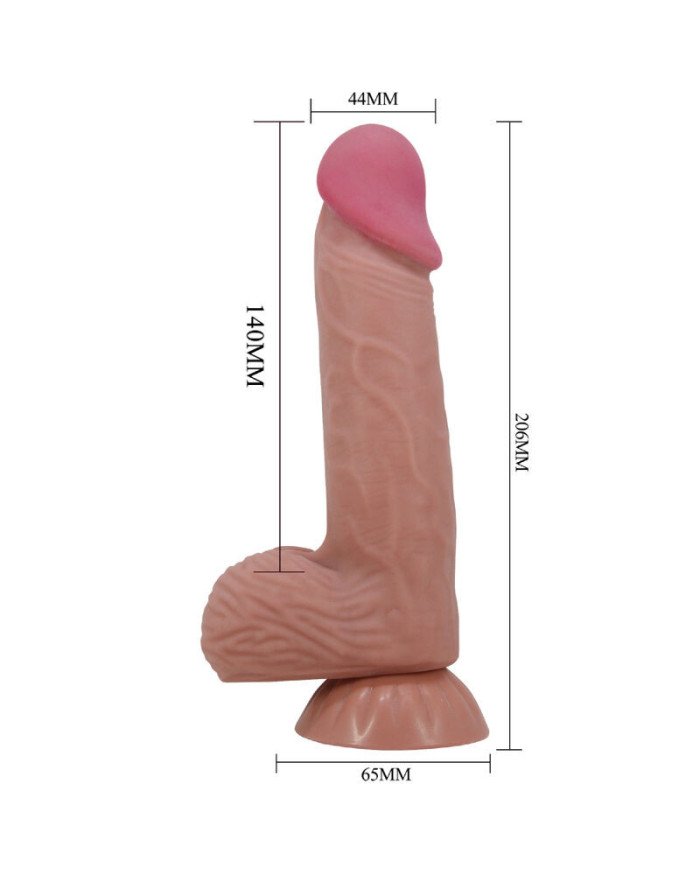 PRETTY LOVE - SÉRIE SLIDING SKIN GODE RÉALISTE AVEC VENTOUSE COULISSANTE PEAU BRUN 20,6 CM