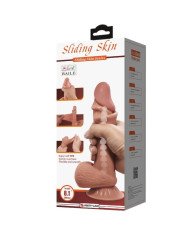 PRETTY LOVE - SÉRIE SLIDING SKIN GODE RÉALISTE AVEC VENTOUSE COULISSANTE PEAU BRUN 21,8 CM
