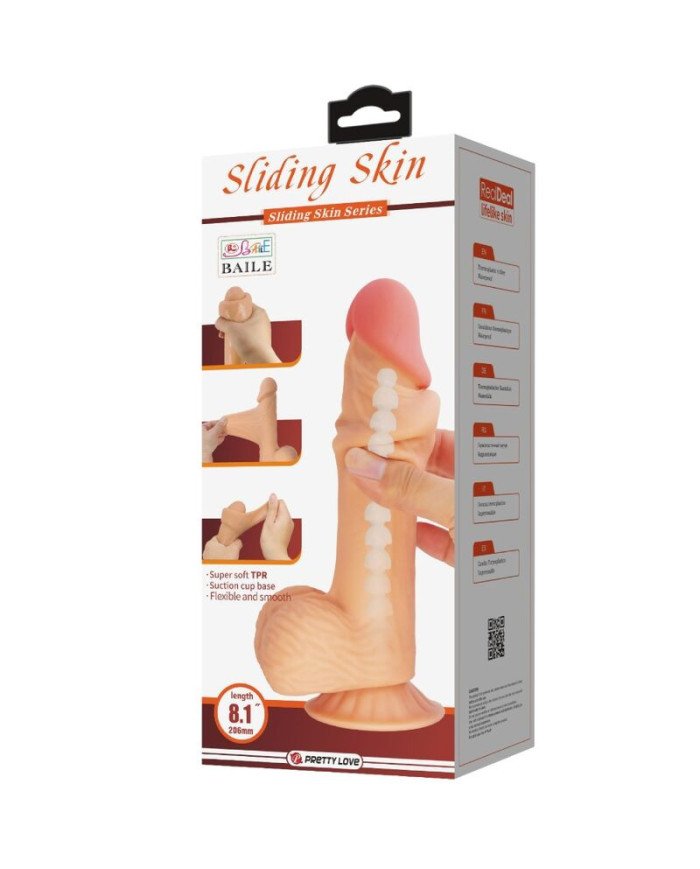 PRETTY LOVE - SÉRIE SLIDING SKIN GODE RÉALISTE AVEC VENTOUSE SLIDING SKIN 20,6 CM
