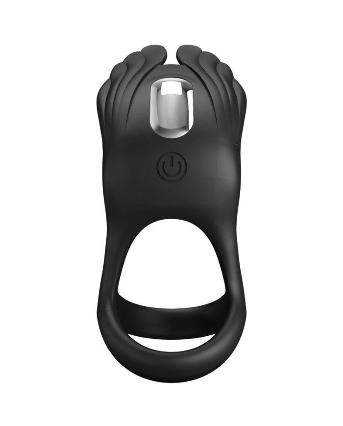 PRETTY LOVE - SILAS ANNEAU PÉNIS VIBRANT 7 VIBRATIONS SILICONE NOIR
