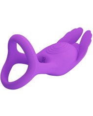 PRETTY LOVE - SILAS ANNEAU PÉNIS VIBRANT 7 VIBRATIONS SILICONE VIOLET