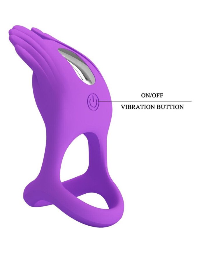 PRETTY LOVE - SILAS ANNEAU PÉNIS VIBRANT 7 VIBRATIONS SILICONE VIOLET