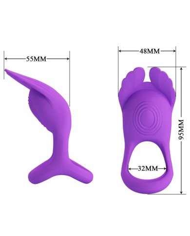 PRETTY LOVE - SILAS ANNEAU PÉNIS VIBRANT 7 VIBRATIONS SILICONE VIOLET