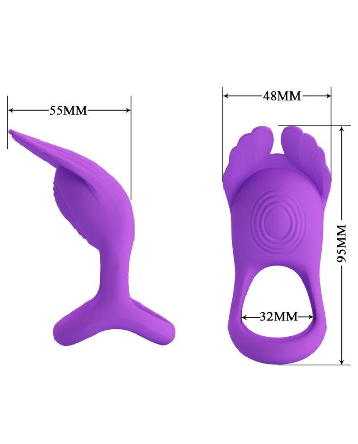 PRETTY LOVE - SILAS ANNEAU PÉNIS VIBRANT 7 VIBRATIONS SILICONE VIOLET