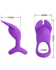 PRETTY LOVE - SILAS ANNEAU PÉNIS VIBRANT 7 VIBRATIONS SILICONE VIOLET