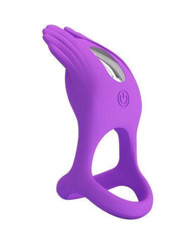 PRETTY LOVE - SILAS ANNEAU PÉNIS VIBRANT 7 VIBRATIONS SILICONE VIOLET
