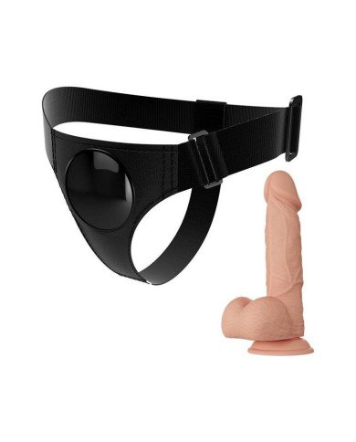PRETTY LOVE - SLIP HARNAIS HARNAIS UNIVERSEL AVEC GODE JERRY 21,8 CM NATUREL