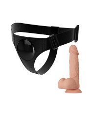 PRETTY LOVE - SLIP HARNAIS HARNAIS UNIVERSEL AVEC GODE JERRY 21,8 CM NATUREL