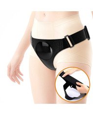 PRETTY LOVE - SLIP HARNAIS HARNAIS UNIVERSEL AVEC GODE JERRY 21,8 CM NATUREL