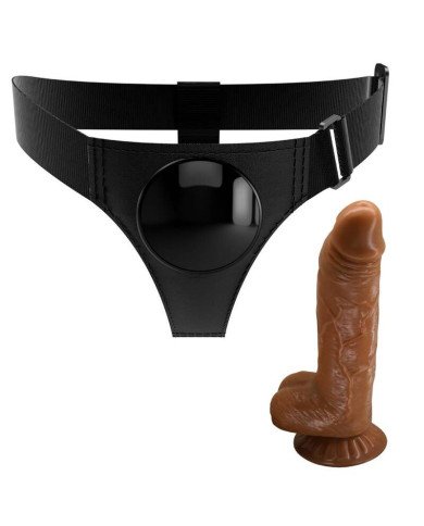 PRETTY LOVE - SLIP HARNAIS HARNAIS UNIVERSEL AVEC GODE MICHEAL 20 CM NOIR