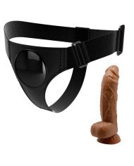 PRETTY LOVE - SLIP HARNAIS HARNAIS UNIVERSEL AVEC GODE MICHEAL 20 CM NOIR