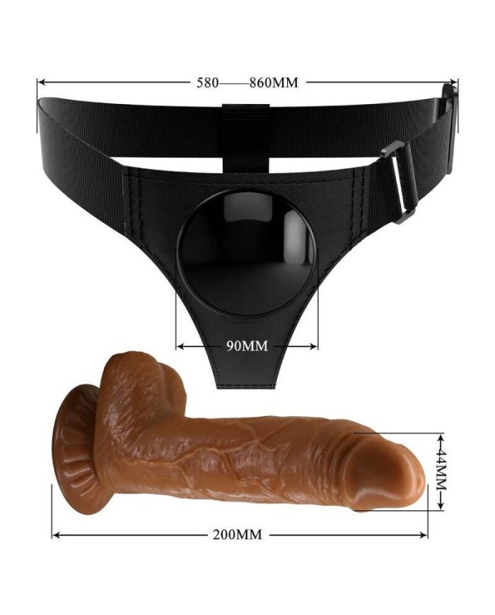 PRETTY LOVE - SLIP HARNAIS HARNAIS UNIVERSEL AVEC GODE MICHEAL 20 CM NOIR